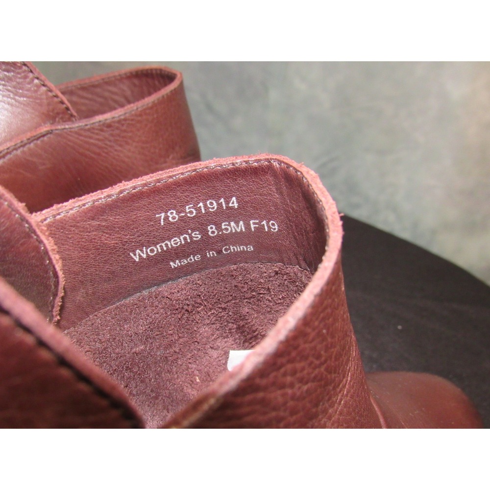 Johnston & Murphy Womens 8.5M Brown Leather Block Heel Ankle Booties - Picture 7 of 8